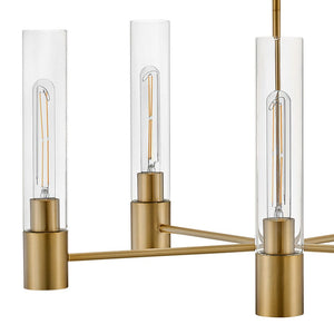 Berie 28" Five Lights Medium Single Tier Chandelier, Lacquered Brass