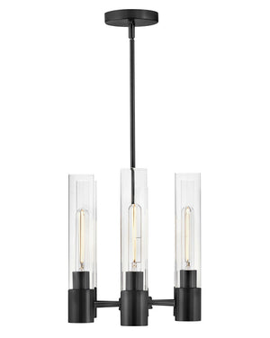 Berie 34" Six Lights Small Linear Chandelier, Black