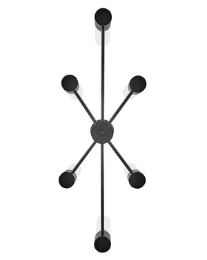 Berie 34" Six Lights Small Linear Chandelier, Black