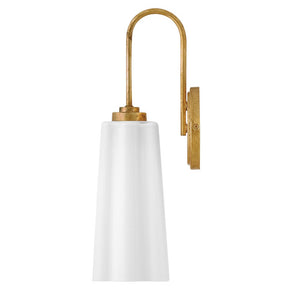 Paar 5" Medium Single Light Vanity, Distressed Brass