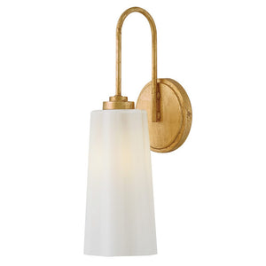 Paar 5" Medium Single Light Vanity, Distressed Brass