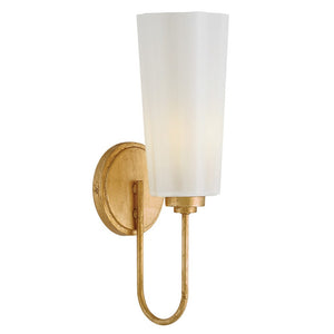 Paar 5" Medium Single Light Vanity, Distressed Brass