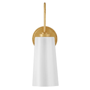 Paar 5" Medium Single Light Vanity, Distressed Brass