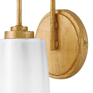 Paar 5" Medium Single Light Vanity, Distressed Brass