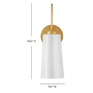 Paar 5" Medium Single Light Vanity, Distressed Brass