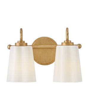 Paar 13" Two Lights Small Vanity, Distressed Brass