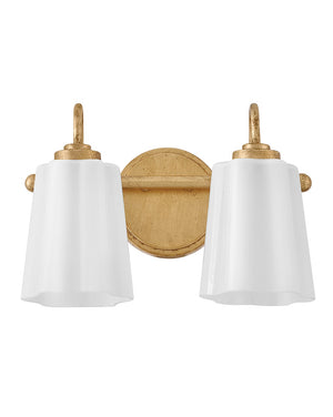 Paar 13" Two Lights Small Vanity, Distressed Brass