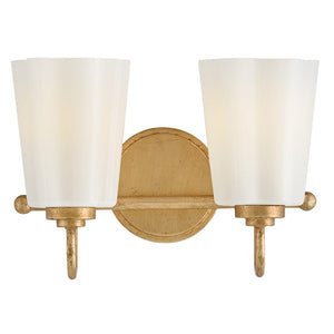 Paar 13" Two Lights Small Vanity, Distressed Brass