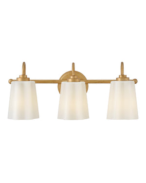 Paar 21" Three Lights Medium Vanity, Distressed Brass