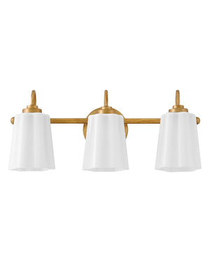 Paar 21" Three Lights Medium Vanity, Distressed Brass