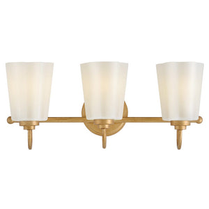 Paar 21" Three Lights Medium Vanity, Distressed Brass