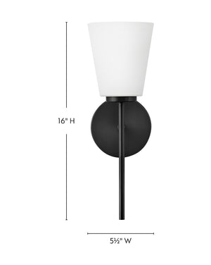Laion 5" Medium Single Light Vanity, Black