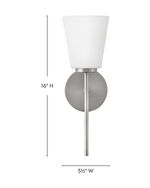 Laion 5" Medium Single Light Vanity, Brushed Nickel