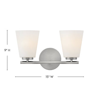 Laion 15" Two Lights Small Vanity, Brushed Nickel