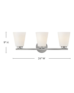 Laion 24" Three Lights Medium Vanity, Brushed Nickel