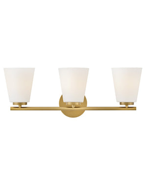 Laion 24" Three Lights Medium Vanity, Lacquered Brass