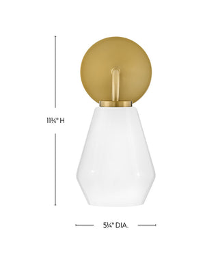Maiel 5" Medium Single Light Vanity, Lacquered Brass