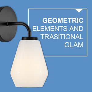 Maiel 15" Two Lights Small Vanity, Black