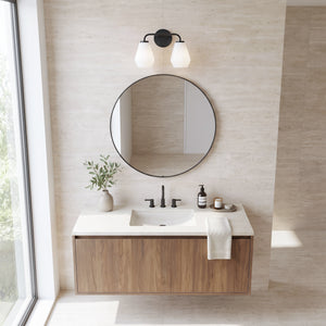 Maiel 15" Two Lights Small Vanity, Black