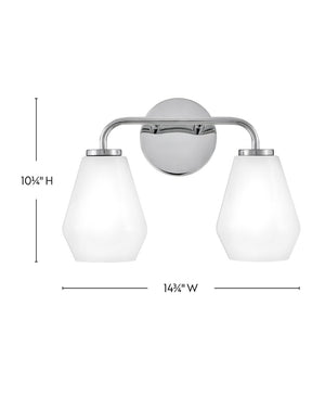 Maiel 15" Two Lights Small Vanity, Chrome