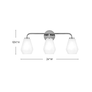 Maiel 24" Three Lights Medium Vanity, Chrome