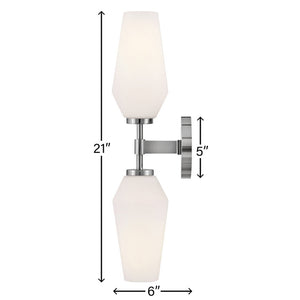 Maiel 5" Two Lights Large Sconce, Chrome
