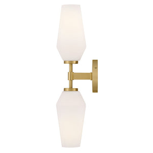 Maiel 5" Two Lights Large Sconce, Lacquered Brass