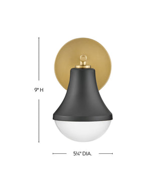 Naiel 5" Small Single Light Vanity, Black
