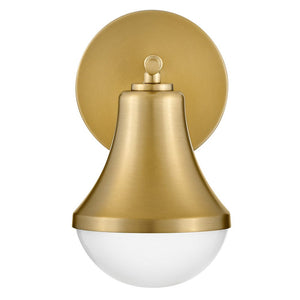 Naiel 5" Small Single Light Vanity, Lacquered Brass