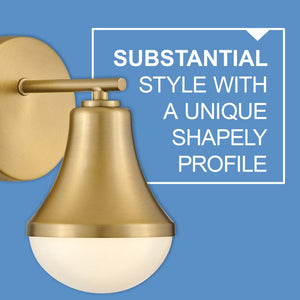 Naiel 5" Small Single Light Vanity, Lacquered Brass