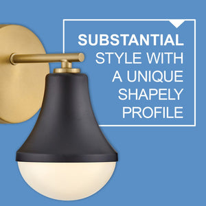 Naiel 14" Two Lights Small Vanity, Black