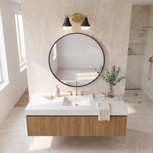 Naiel 14" Two Lights Small Vanity, Black