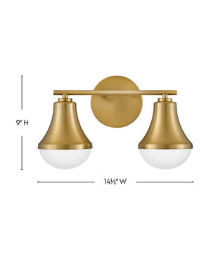 Naiel 14" Two Lights Small Vanity, Lacquered Brass