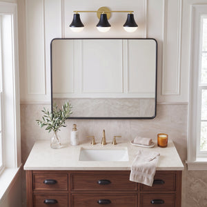 Naiel 24" Three Lights Medium Vanity, Black