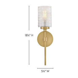 Alwyn 5" Medium Single Light Sconce, Lacquered Brass