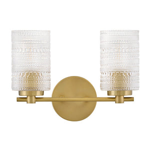 Alwyn 14" Two Lights Small Vanity, Lacquered Brass