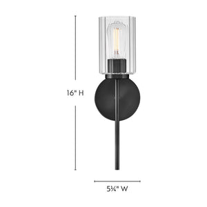 Quara 5" Medium Single Light Sconce, Black