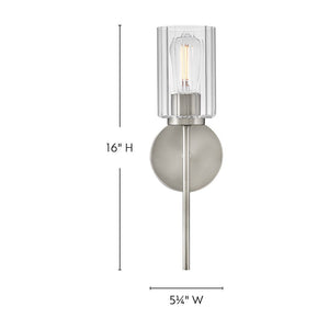 Quara 5" Medium Single Light Sconce, Brushed Nickel