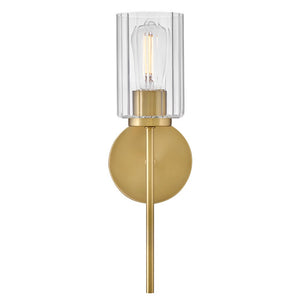 Quara 5" Medium Single Light Sconce, Lacquered Brass