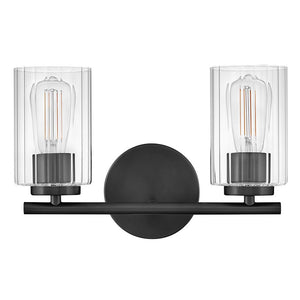 Quara 14" Two Lights Small Vanity, Black