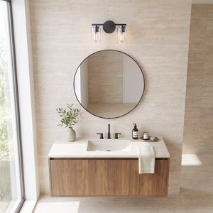 Quara 14" Two Lights Small Vanity, Black