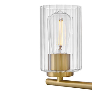 Quara 14" Two Lights Small Vanity, Lacquered Brass