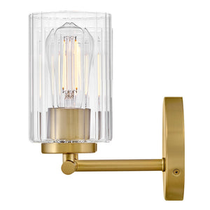 Quara 14" Two Lights Small Vanity, Lacquered Brass