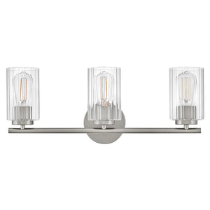 Quara 23" Three Lights Medium Vanity, Brushed Nickel