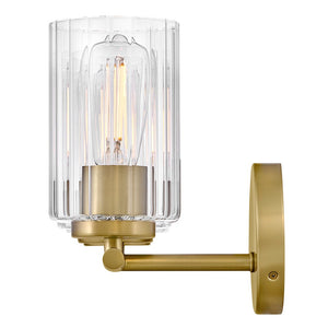 Quara 23" Three Lights Medium Vanity, Lacquered Brass