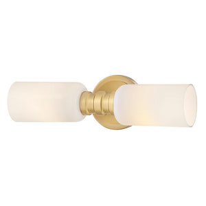 Haette 5" Two Lights Medium Sconce, Lacquered Brass / Cased Opal Glass