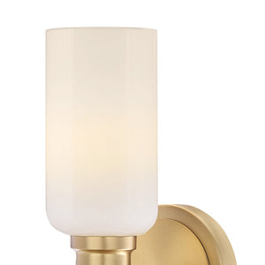 Haette 5" Two Lights Medium Sconce, Lacquered Brass / Cased Opal Glass