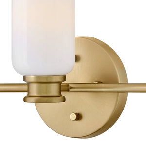 Haette 24" Three Lights Medium Vanity, Lacquered Brass / Cased Opal Glass