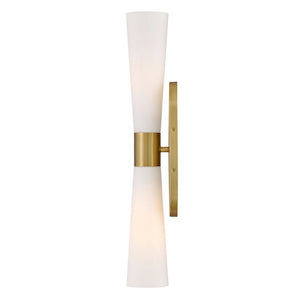 Faor 5" Two Lights Large Sconce, Lacquered Brass