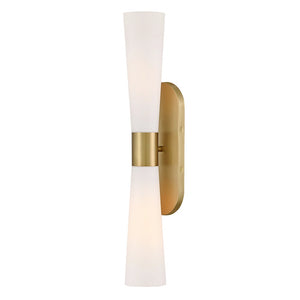 Faor 5" Two Lights Large Sconce, Lacquered Brass